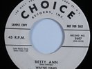 Rockabilly 45 WAYNE HAAS Betty Ann CHOICE promo HEAR