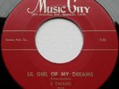 5 SWANS .. Lil Girl of My Dreams/ Tipi .. Orig 45 MUSIC CITY 795 .. Crack ..Rare