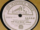 DAME NELLIE MELBA, SOPRANO O LOVELY NIGHT/DOWN IN THE FOREST HMV AGSB67