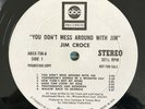 Jim Croce – You Don't Mess Around With Jim 1972 rock LP RARE WHITE LABEL PROMO