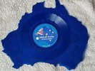 MEN AT WORK -  DOWN UNDER - AUSTRALIA SHAPED BLUE VINYL DISC - EPCA - 101980