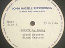 DEREK SIMPSON Cello Sonatas GRIEG SHOSTAKOVICH ACETATE John Hassell VERY RARE