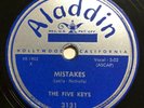 The Five Keys 1952 DOO WOP 78 Mistakes / How Long on ALADDIN Label MINT-