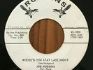 JOE HUDGINS Where'd You Stay Last Night ROCKABILLY Robbins PROMO 45 RARE