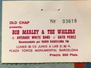 Bob Marley & the Wailers - Ticket raro Originale  plaza de Toros  ... Spagna 78