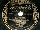 Mae West Brunswick 6495 Easy Rider A Guy What Takes His Time 78 RPM record 1933