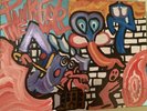 pink floyd painting Another brick in the wall Acrylic painting.