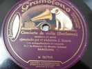 Virtuous VIOLIN on 78 RPM JOAN (JUAN) MANEN. Concerto BEETHOVEN Disco GRAMÓFONO