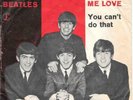 THE BEATLES 45 CANT BUY ME LOVE+PS DENMARK RARE 1964