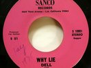 DELL Sensations 45 Lonesome Night / Why Lie SANCO reggae sweet soul VG++ Ws 1614