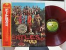 THE BEATLES / SGT. PEPPER'S LONELY...RARE RED WAX JAPAN ORIG. APPLE LP w/OBI EX