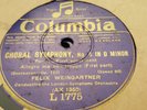BEETHOVEN CHORAL SYMPHONY NO9 FELIX WEINGARTNER & L.S.O COLUMBIA L1775-82