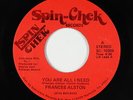 70s Soul 45 - Frances Alston - You Are All I Need - Spin-Chek - VG+ mp3