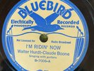 Bluebird 7008 Walter Hurdt - Claude Boone HOBO BLUES 1937 78rpm Country  VV+