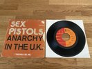SEX PISTOLS -  ANARCHY IN THE UK 1976 BELGIUM 7” VINYL PUNK CLASH