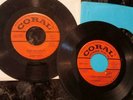 EP 4 SONGS BY BUDDY HOLLY CORAL 81182 & TRUE LOVE WAYS BO DIDDLEY ROCKABILLY  45