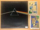1973 PINK FLOYD DARKSIDE OF THE MOON VINYL RECORD WITH POSTERS & STICKERS