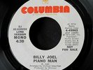 BILLY JOEL - Piano Man PROMO long/short white label Columbia pop rock 45 Nr MINT