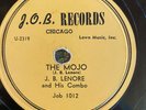 J.O.B. 1012 J.B. Lenore  THE MOJO  78 rpm Post War Blues  E/E- Mississippi