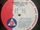 Radio Transcription Disc - Civil Defense Spots - Cold War Attack - Late 1950's