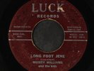 MORRY WILLIAMS & KIDS: Time Runs Out / Long Foot Jene 45 (maroon lbl, wol, clos