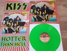 KISS - HOTTER THAN HELL - RARE REISSUE UK GREEN WAX + POSTER + STKR PIC SLV MINT