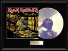 IRON MAIDEN PIECE OF MIND LP WHITE GOLD SILVER PLATINUM TONED RECORD RARE