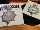 SAXON - STRONG ARM OF THE LAW  VINYL LP - UK 1ST - WITH PATCH -  G/F - MOTORHEAD