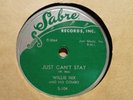 WILLIE NIX - Just Can't Say / All By Yourself - SABRE Records 104 - 78rpm