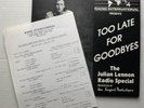 JULIAN LENNON & JOHN Too Late For Goodbye 1985 RADIO SPECIAL LP RADIO SHOW
