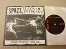 SPAZZ / LACK OF INTEREST deep six CLEAR vinyl 7 infest POWERVIOLENCE crossed out