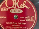 Okeh 8318 Louis Armstrong Hot Five GEORGIA GRIND   hot jazz 78rpm 1926  EE+
