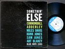 CANNONBALL ADDERLEY MILES DAVIS Somethin' Else LP BLUE NOTE 1595 RVG EAR DG MONO