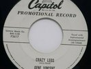 ROCKABILLY 45 RPM, GENE VINCENT, IMPORTANT WORDS/ CRAZY LEGS PROMO