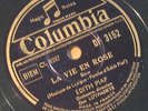 78 RPM EDITH PIAF LA VIE EN ROSE FRENCH COLUMBIA DF 3152