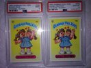 1985 Garbage Pail Kids, #49B Schizo Fran PSA 9, #49A Double Heather PSA 10
