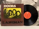 THE DOORS - L.A. WOMAN LP VG/VG+ UK REISSUE ELEKTRA RED LABEL W THE DOORS LOGO