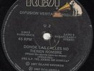 U2 -DONDE LAS CALLES NO TIENEN NOMBRE-RARE ARGENTINA 7 INCH PROMO