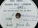 TEST PRINT 78 THE BLUE JAYS SWEET JENNIE LEE TID-DLE-ID-DLE-UM-PUM EDISON BELL