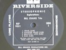 BILL EVANS TRIO / EXPLORATIONS/ US LP RIVERSIDE RLP 9351 DG STEREO/SCOTT LA FARO