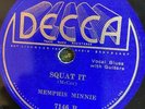 Decca 7146 Memphis Minnie w Kansas Joe SQUAT IT   78 rpm GUITAR  BLUES E 1934
