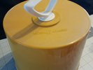 1960'S PORTABLE PLASTIC GOLD DISC-GO-CASE CARRYING CASE W/ 45'S VINTAGE 69 TOTAL
