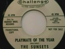 SURF 45 RPM, THE SUNSETS, PLAYMATE OF THE YEAR/ LONELY SURFER BOY (GARY USHER)