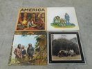 AMERICA-4 LP'S-S/T-HOLIDAY-HAT TRICK W/POSTER-HISTORY GREATEST HITS-1ST PRESS