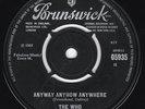UK Mod R&B Punk Feedback THE WHO Anyway Anyhow / Daddy Rolling Stone 45 HEAR
