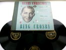 Vtg 78 RPM Decca Album -Merry Christmas Bing Crosby-3 Records White Jingle Santa