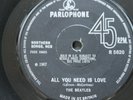 Beatles. All You Need Is Love. No transmission text. Earliest 1G/1G Stampers