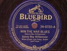 98g5. Sonny Boy Williamson - Win The War Blues & Check On My Baby - Blbd 34-0722