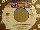 Two KISS promo 45s SURE KNOW SOMETHING and HEAVEN'S ON FIRE