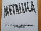 Metallica Live At Den Gra Hal , Copenhagen , Denmark November 16 1997